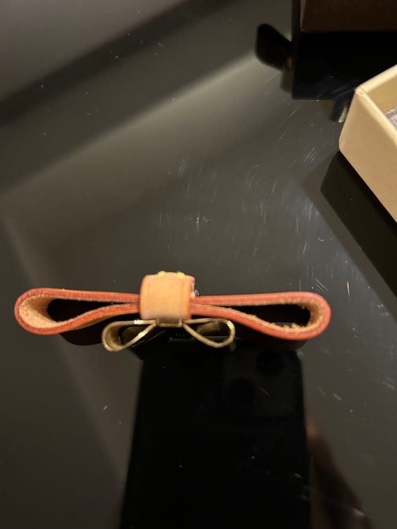 ルイヴィトン　ドッグカラー　首輪　ヌメ革リボン　小型犬　ペット首輪　未使用品