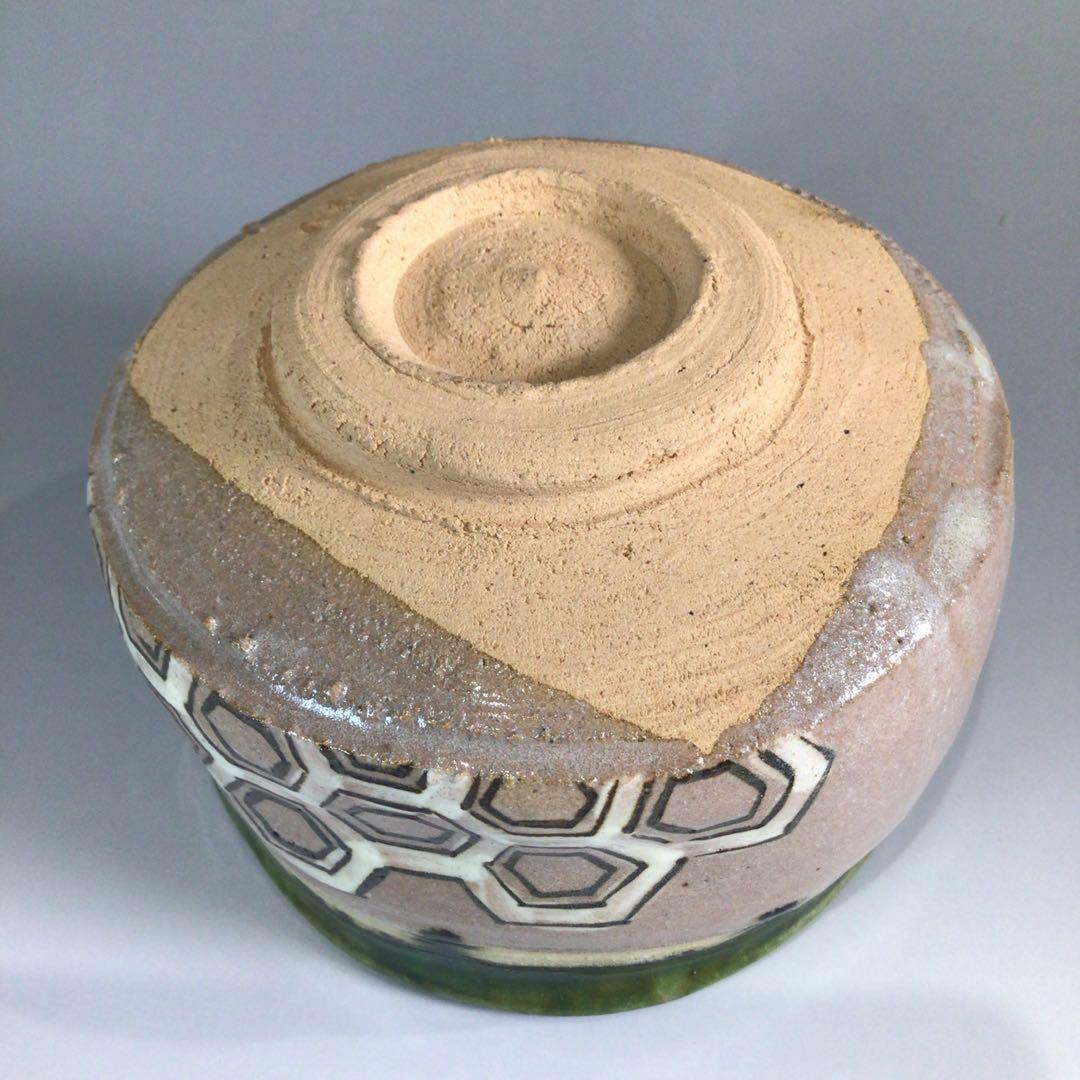 Ｐ３６７　茶碗　『佐々木正造』『鳴海織部茶碗』　抹茶碗　共箱　茶道具