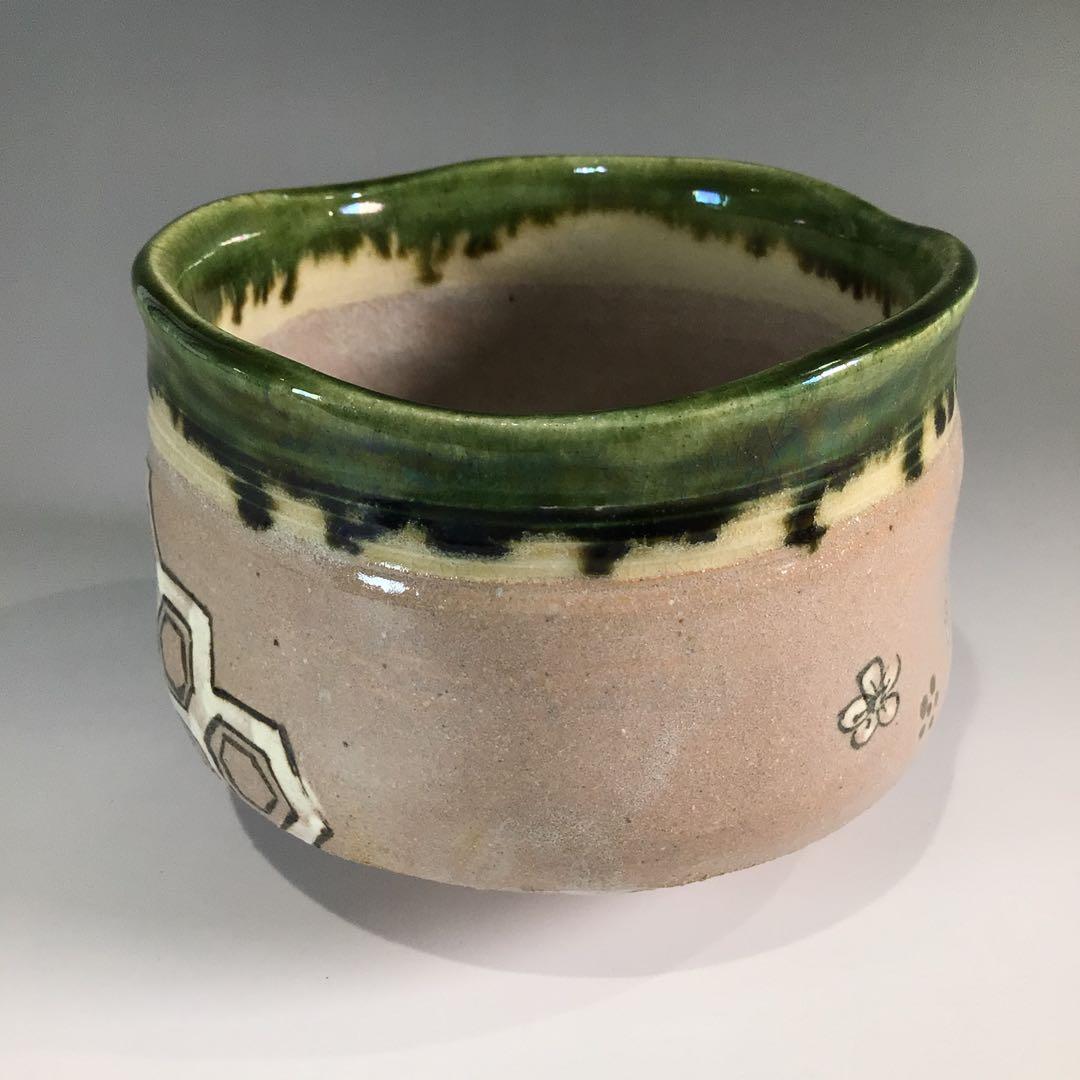 Ｐ３６７　茶碗　『佐々木正造』『鳴海織部茶碗』　抹茶碗　共箱　茶道具