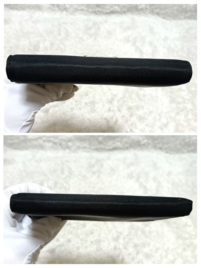 美品　プラダ　三つ折り財布　テスートナイロン　三角ロゴプレート　ブラック　正規品