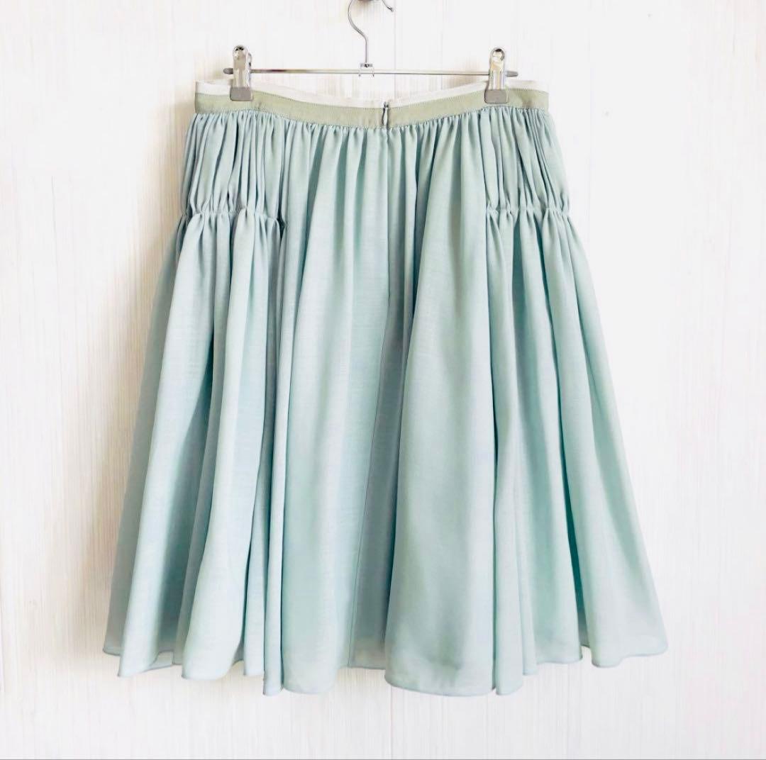 【現行！美品】フォクシー フレアスカート シフォン ミント サイズL