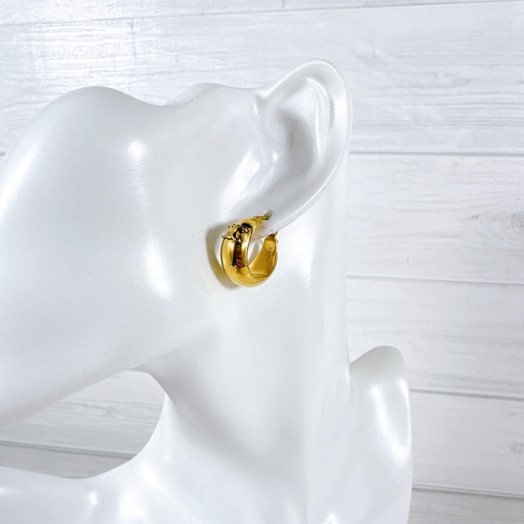 CELINE セリーヌ トリオンフ ボールド フープ ピアス ゴールド GOLD