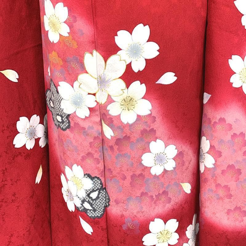 403aj42,帯揚げ帯締め〇京都きもの友禅 振袖＆袋帯 金駒刺繍 十三参り