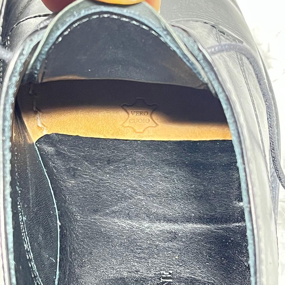 【美品】PADRONE ダービーシューズ　プレーントゥ　ブラック　本革　26.5