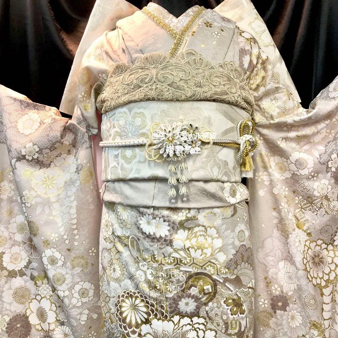 ■オーダー仕立て付き■新作■くすみ色正絹振袖フルセット■振袖一式■成人式