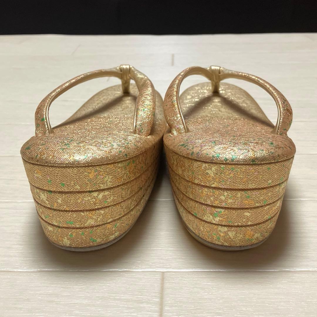 東京芝山　草履バッグセット　箔散らし　ゴールド