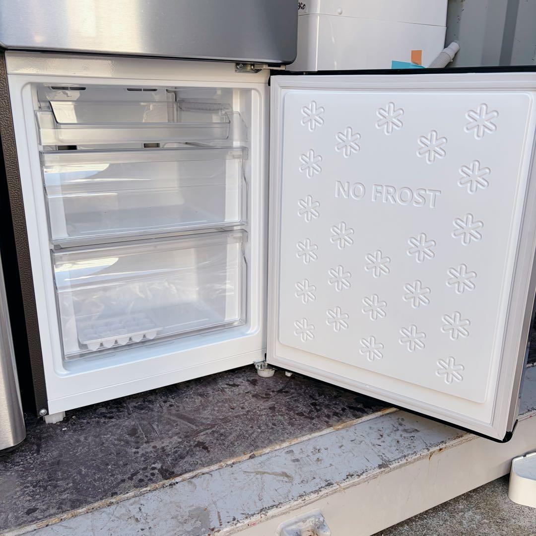 運搬取付無料！メタリック^2　純正Haier冷蔵庫洗濯機2点セット！完動品超美品