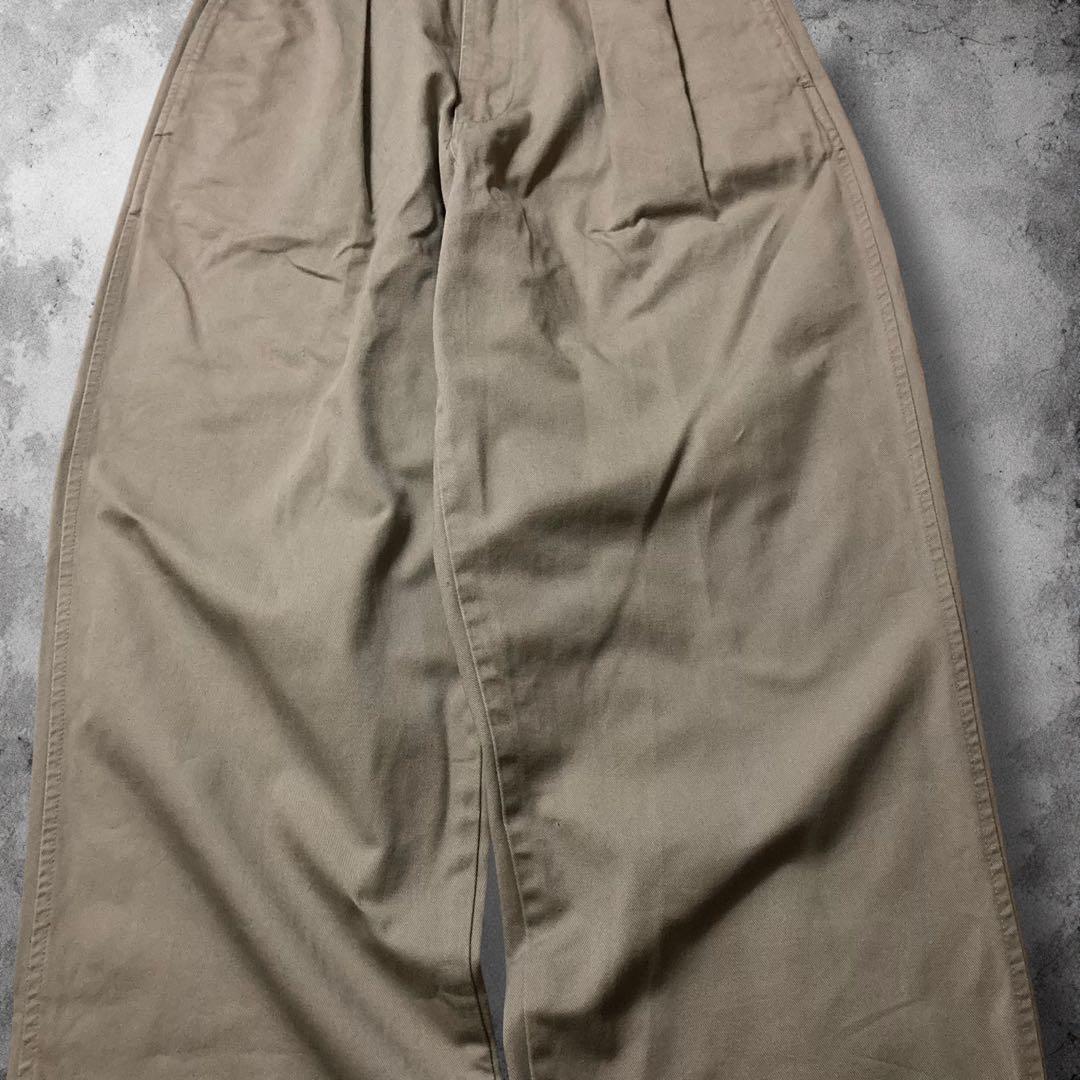 90s USA製 RalphLauren ワイド ツータック チノパン ポロチノ