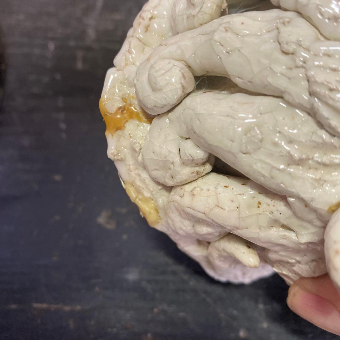 志野獅子香炉約15cm12cm14cm