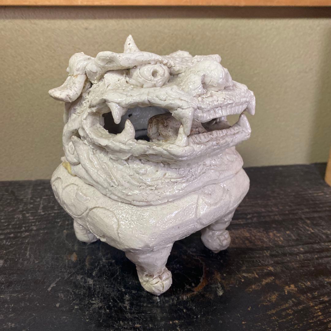 志野獅子香炉約15cm12cm14cm