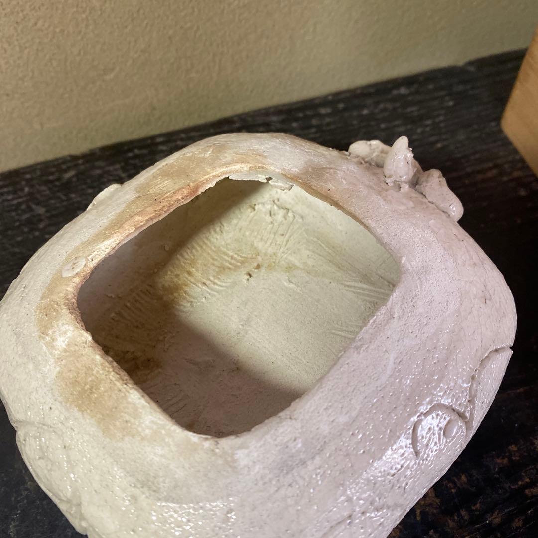 志野獅子香炉約15cm12cm14cm