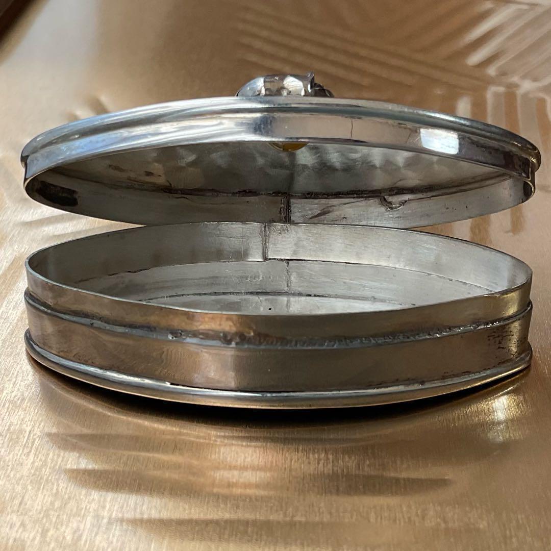 アンティークピルケース　シルバーとマーカサイト　小物入れ　銀雑貨　蚤の市