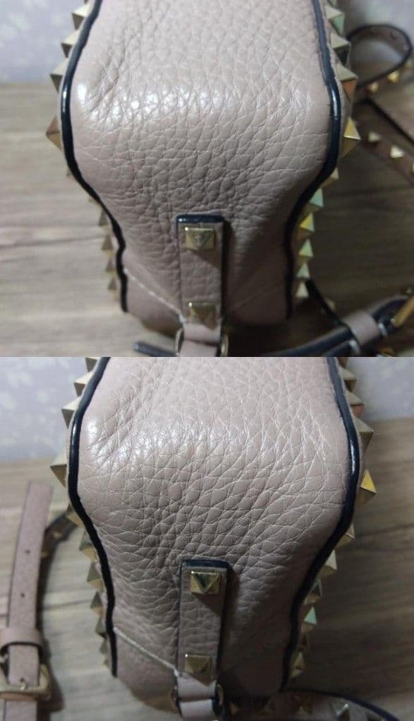 【VALENTINO】カメラバッグ スタッズショルダー 斜め掛け ベージュピンク