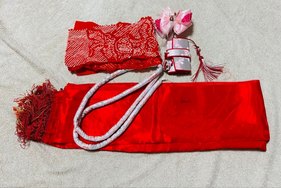 七五三 着物セット 紫と淡い桜色（ピンク）7歳