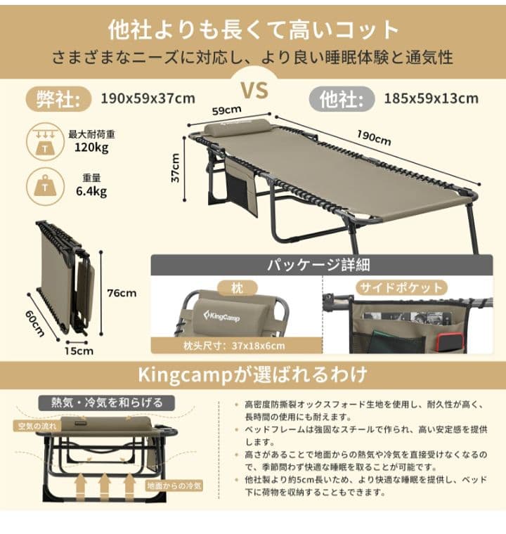 【トシ様】KingCampサマーベッド　 折りたたみベッド 3way レッド