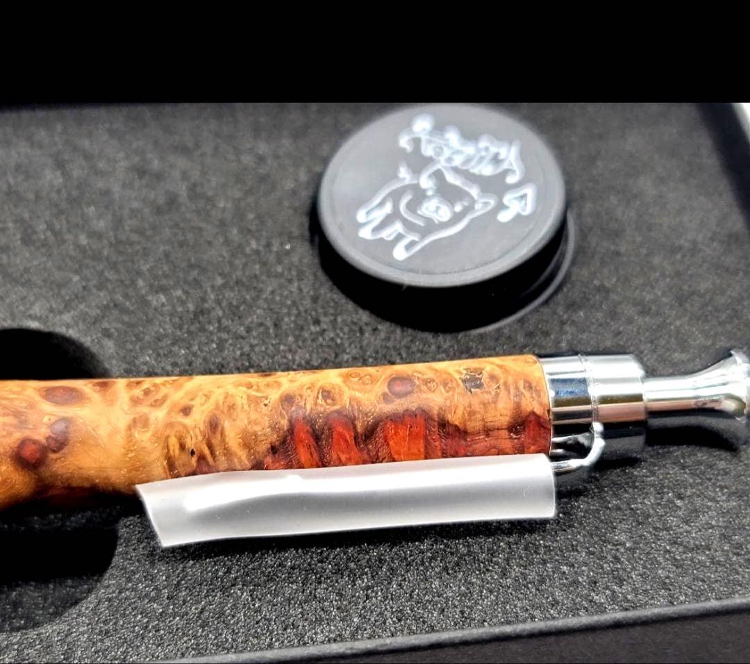 新品　こぶた工房　極上花梨瘤紅白　シャープペンシル0.5