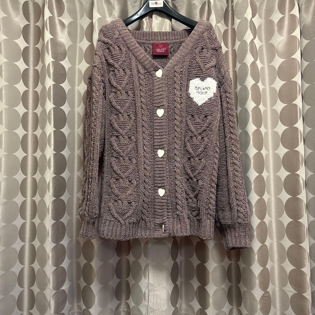 美品❤︎ジェラートピケ ハートアラン カーディガン 2025バレンタイン