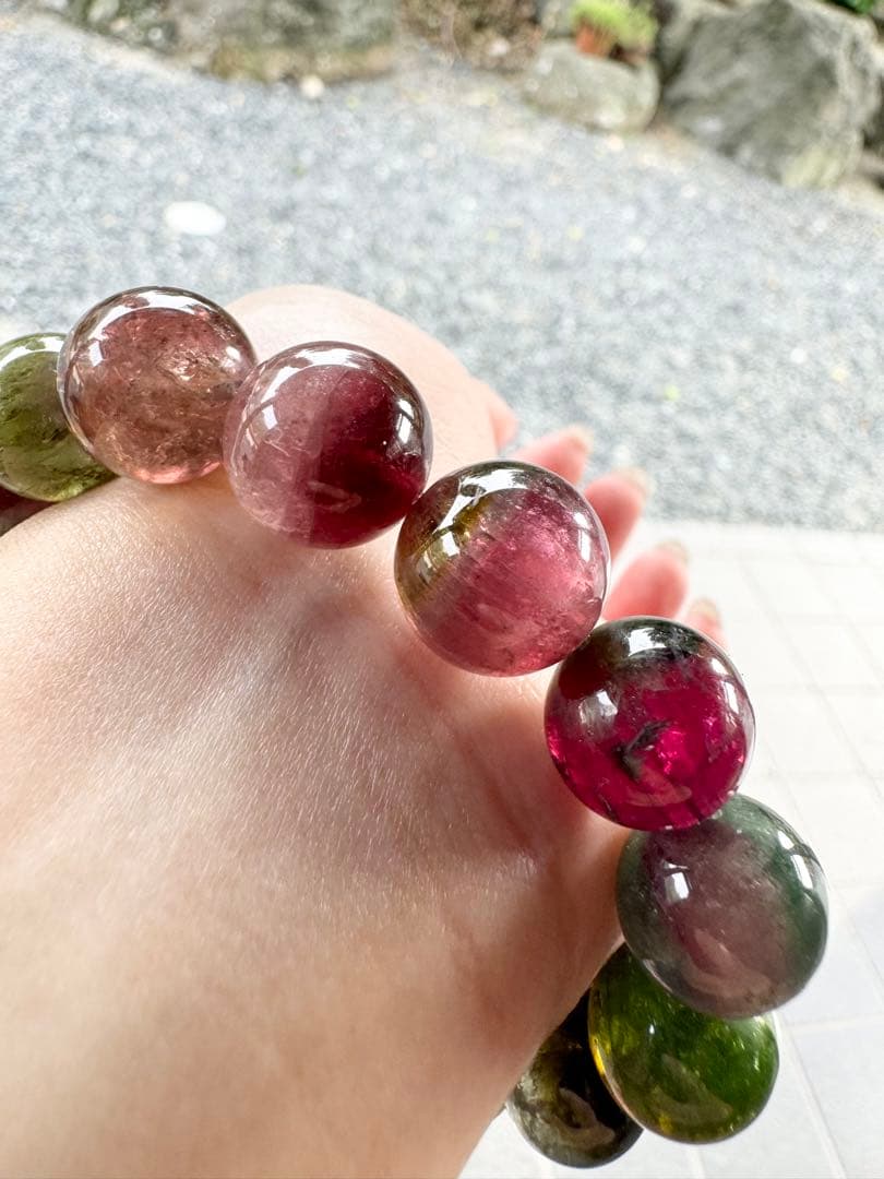 ウォーターメロントルマリン 13.5mm 大玉 ブレスレット 天然石 トルマリン