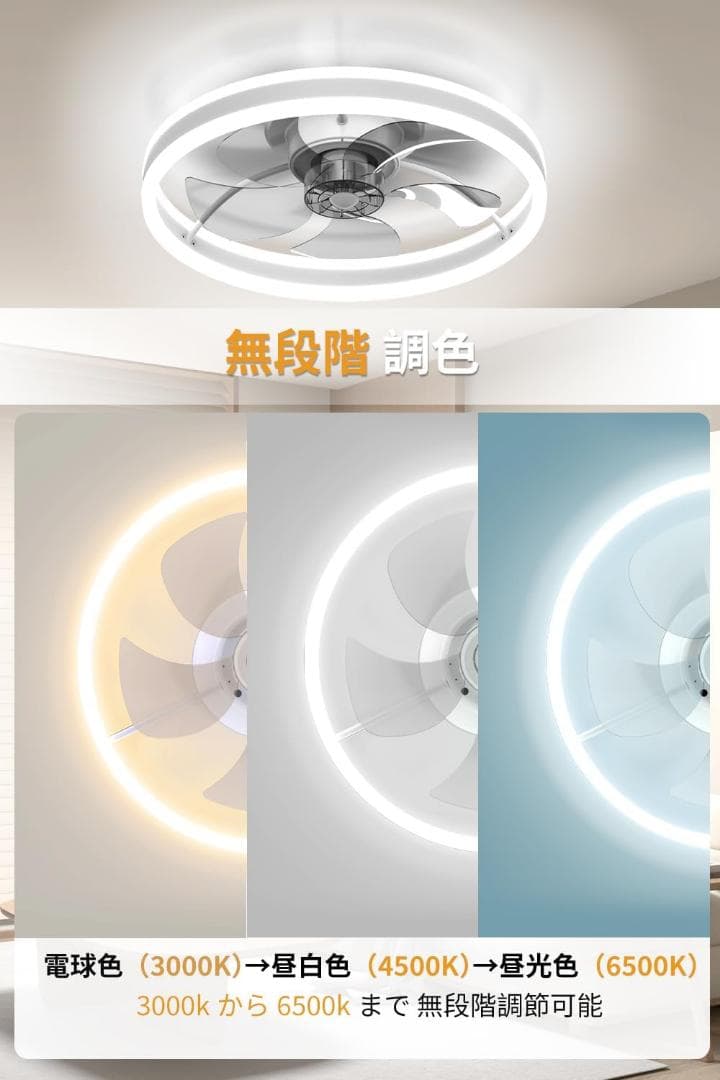 シーリングファンライト coizabera 6400lm 10-12畳 無階段調