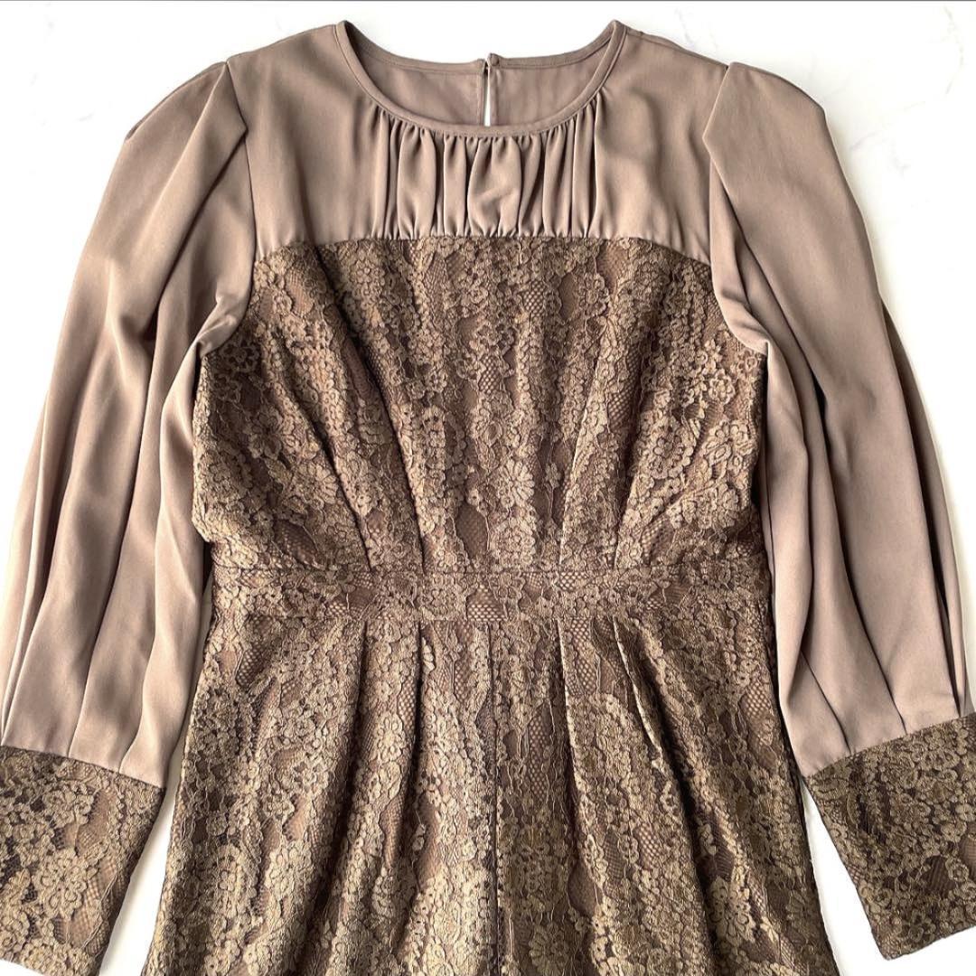 リルアー LERURE 24年 オールインワン パンツドレス レース カーキ M