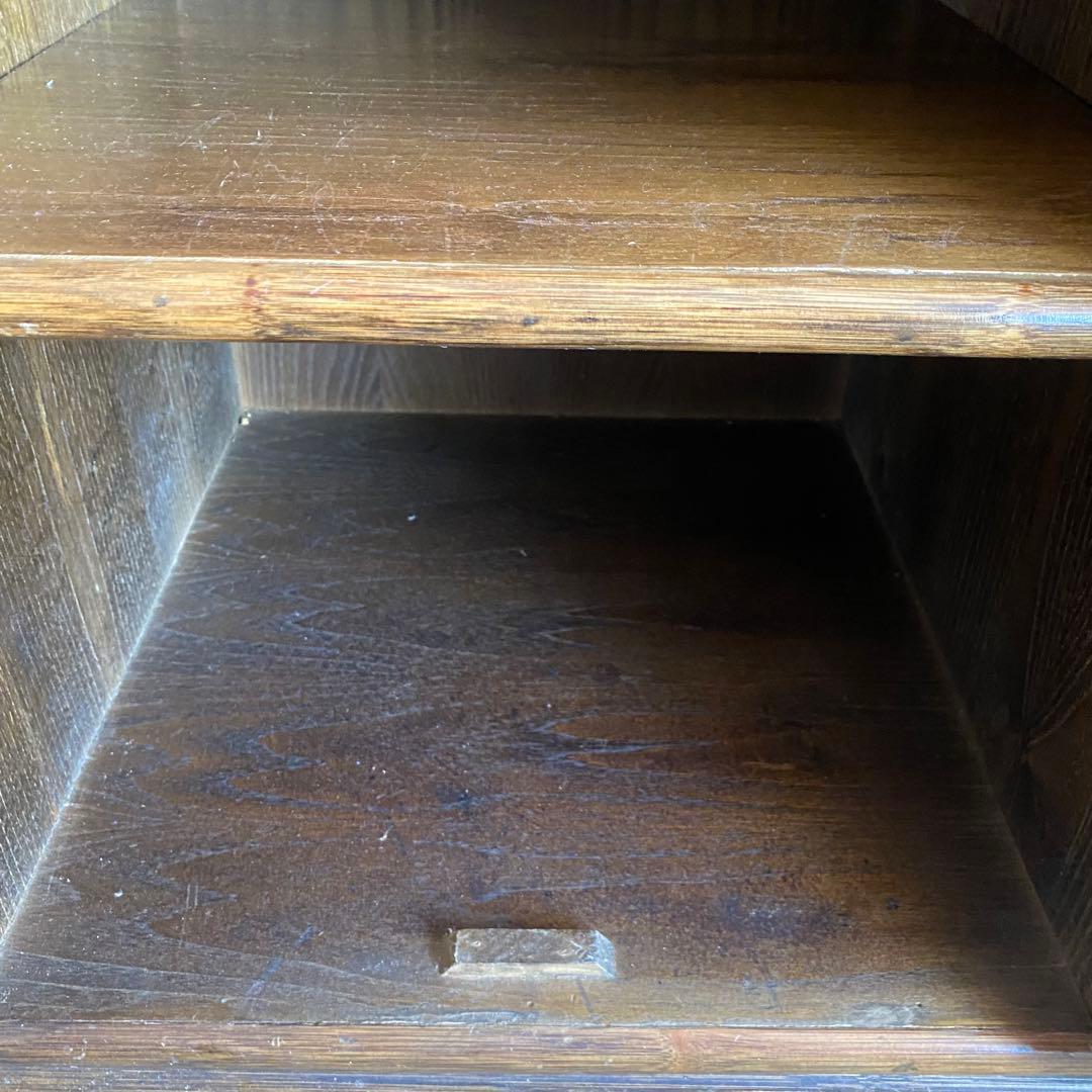 ラタン 籐　サイドボード　テレビ台　ガラス扉　古家具 昭和レトロ　ヴィンテージ