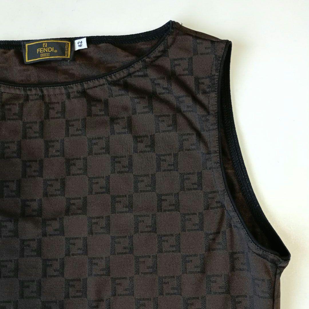 FENDI　フェンディ　ズッカ柄　タンクトップ　トップス　サイズ42
