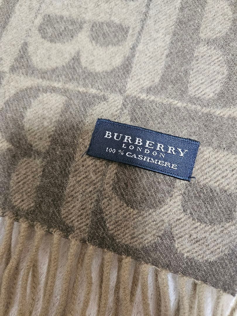 希少☆バーバリーBロゴマフラー☆カシミヤ100%