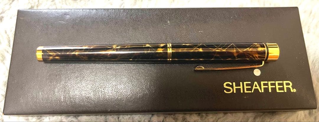 SHEAFFER 黒 万年筆 ゴールド装飾 80年代