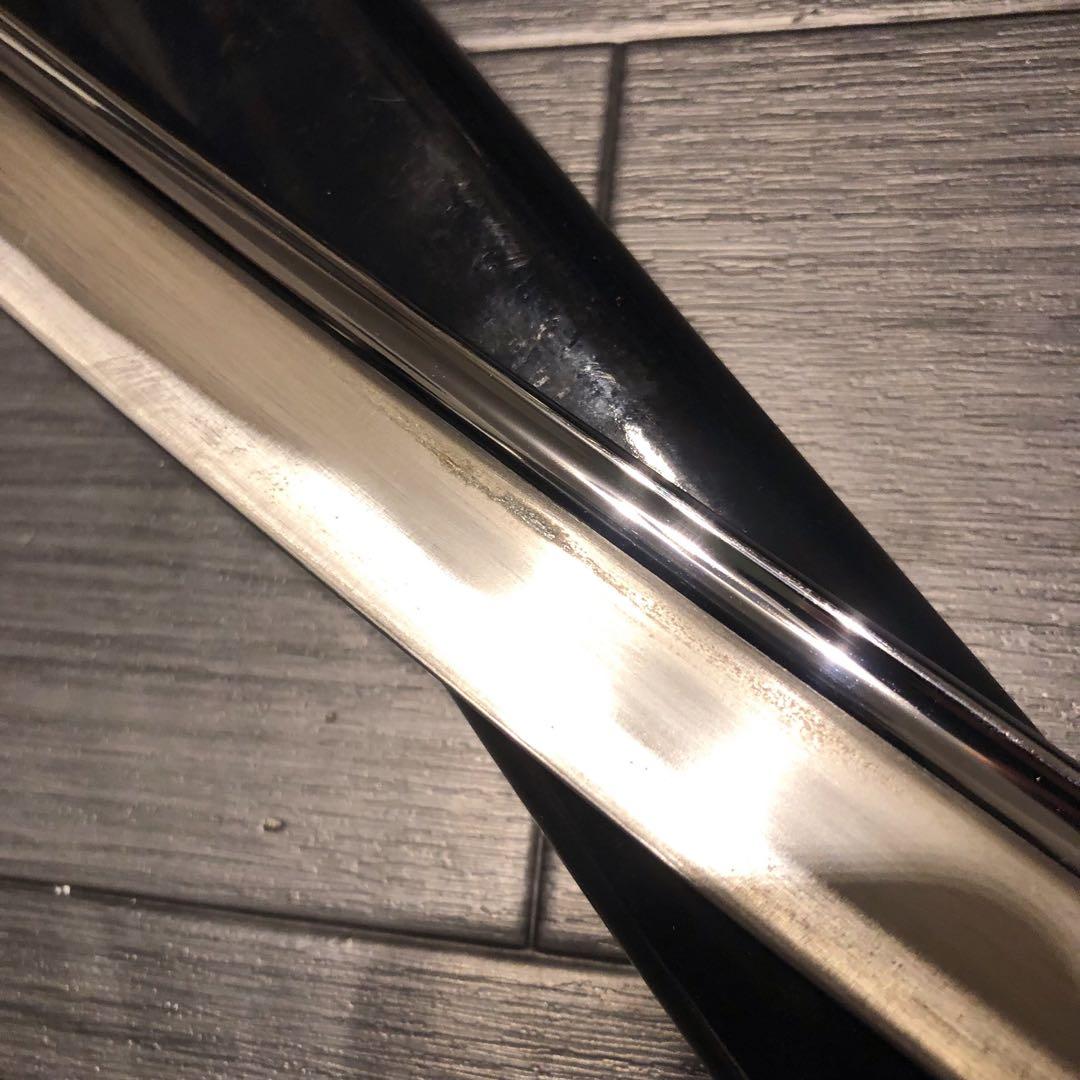 高級模造刀　樋有刀身 茶白拵え　居合刀　太刀　本格模造刀