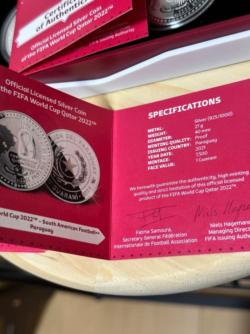 ワールドカップ記念銀貨 3枚入り