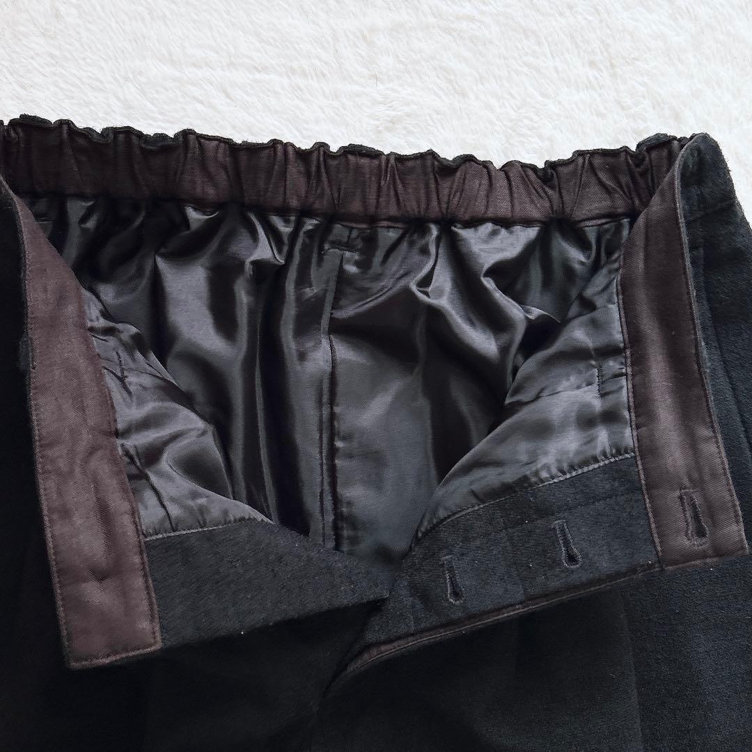 ネストローブ　ガウチョパンツ　タック　ウール　ワイドパンツ　クロップド丈