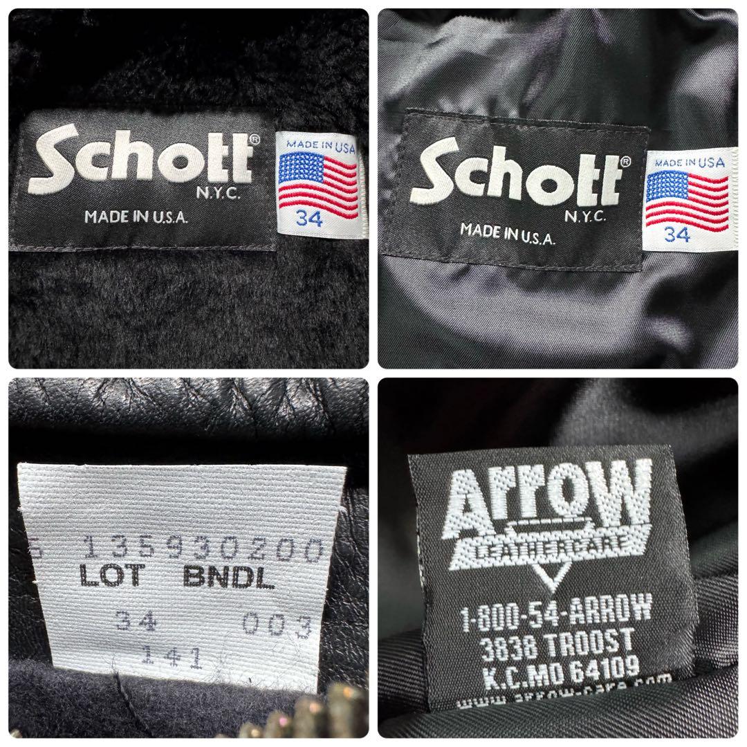 美品/現行✨schott ライダースジャケット　シングル　141 本革　黒