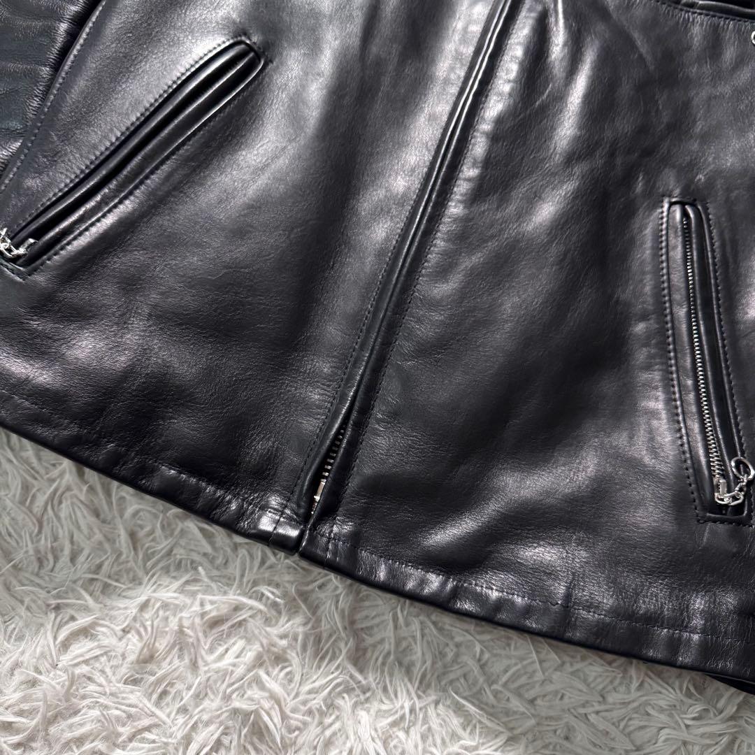 美品/現行✨schott ライダースジャケット　シングル　141 本革　黒