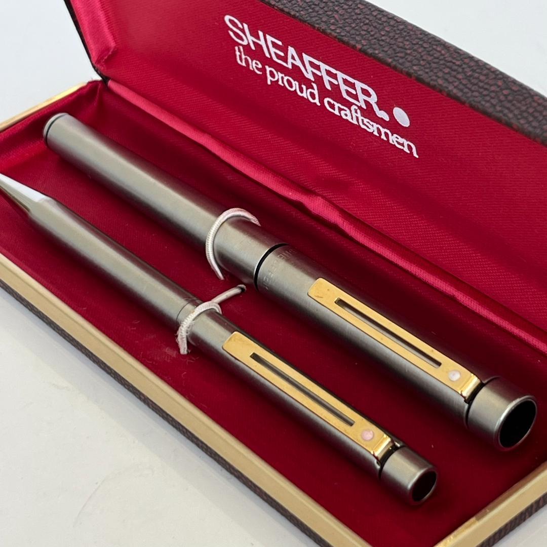 SHEAFFERシェーファー 万年筆14K585＆ボールペン シルバー×ゴールド