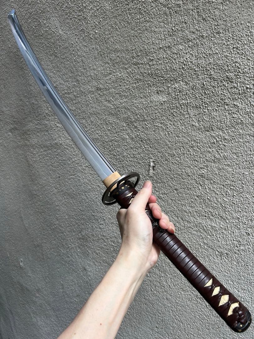 最高級 居合刀 二重樋 二筋樋 模造刀 日本刀 模擬刀太刀 脇差 短刀 鍛肌再現