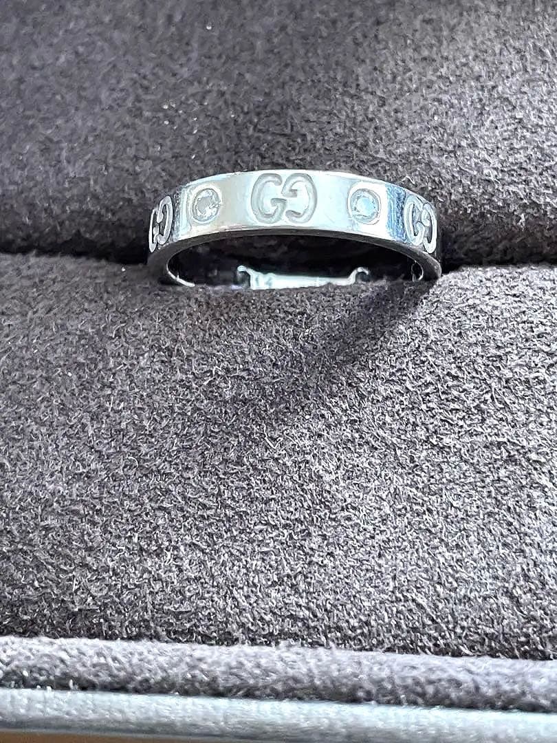 G U C C I アイコンリングダイヤモンド６Ｐ K１８W G １４