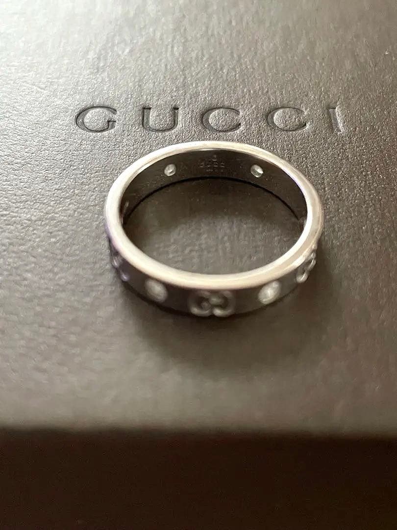 G U C C I アイコンリングダイヤモンド６Ｐ K１８W G １４