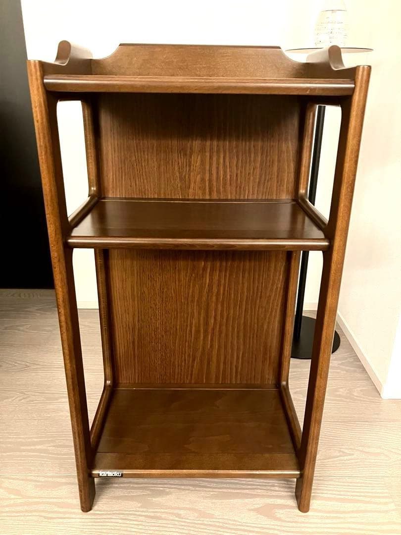 美品 オールドカリモク オープンシェルフ 花台 ナイトテーブル ヴィンテージ