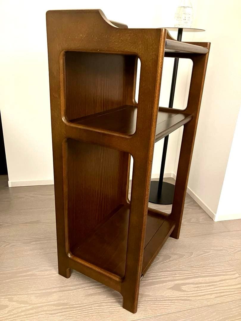 美品 オールドカリモク オープンシェルフ 花台 ナイトテーブル ヴィンテージ