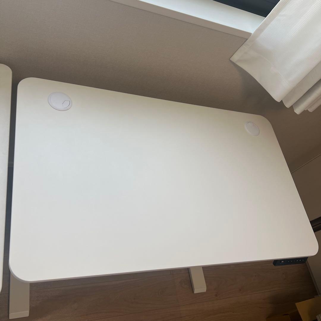 【美品1年程度】電動昇降デスク・昇降テーブル・ホワイト企業・幅100cm