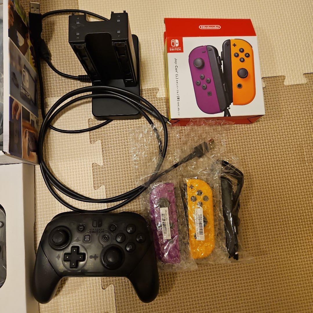 NintendoSwitch本体+純正プロコン+ジョイコン2セット+充電スタンド
