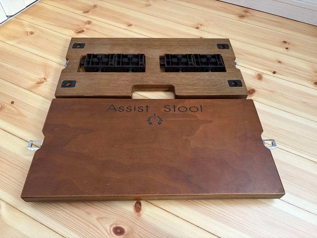 ピアノ足台(ウォルナット)アシストスツール & イージーペダル(箱、説明書)つき