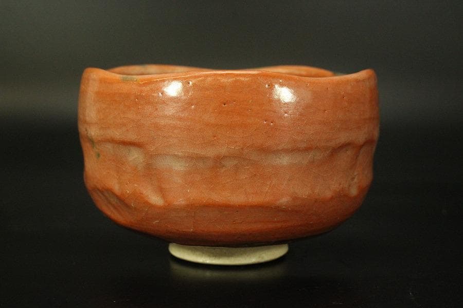 茶道具 赤楽茶碗 楽焼 φ12.7cm(LC660)