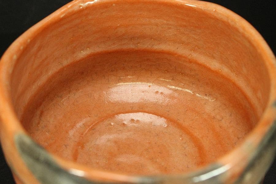 茶道具 赤楽茶碗 楽焼 φ12.7cm(LC660)