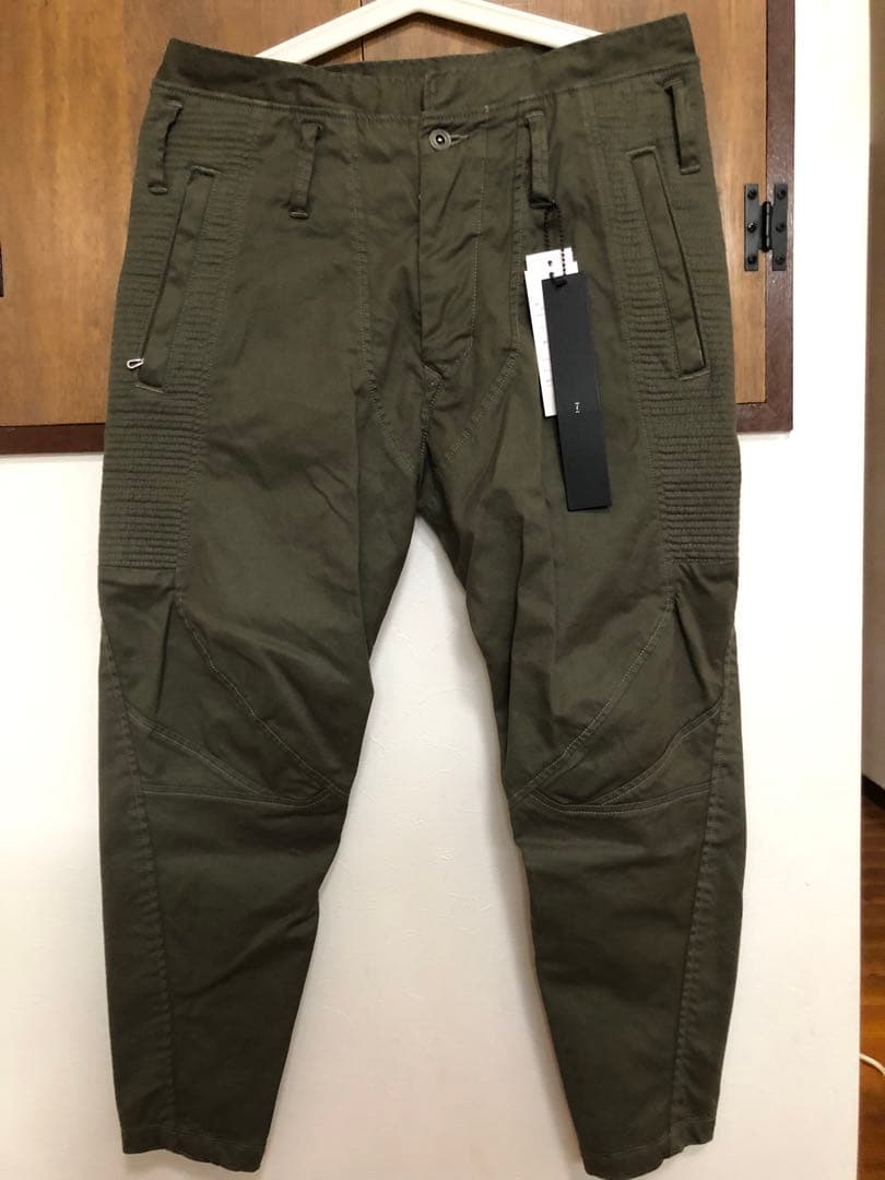 JULIUS カーキ ナイロンツイルライダースパンツ