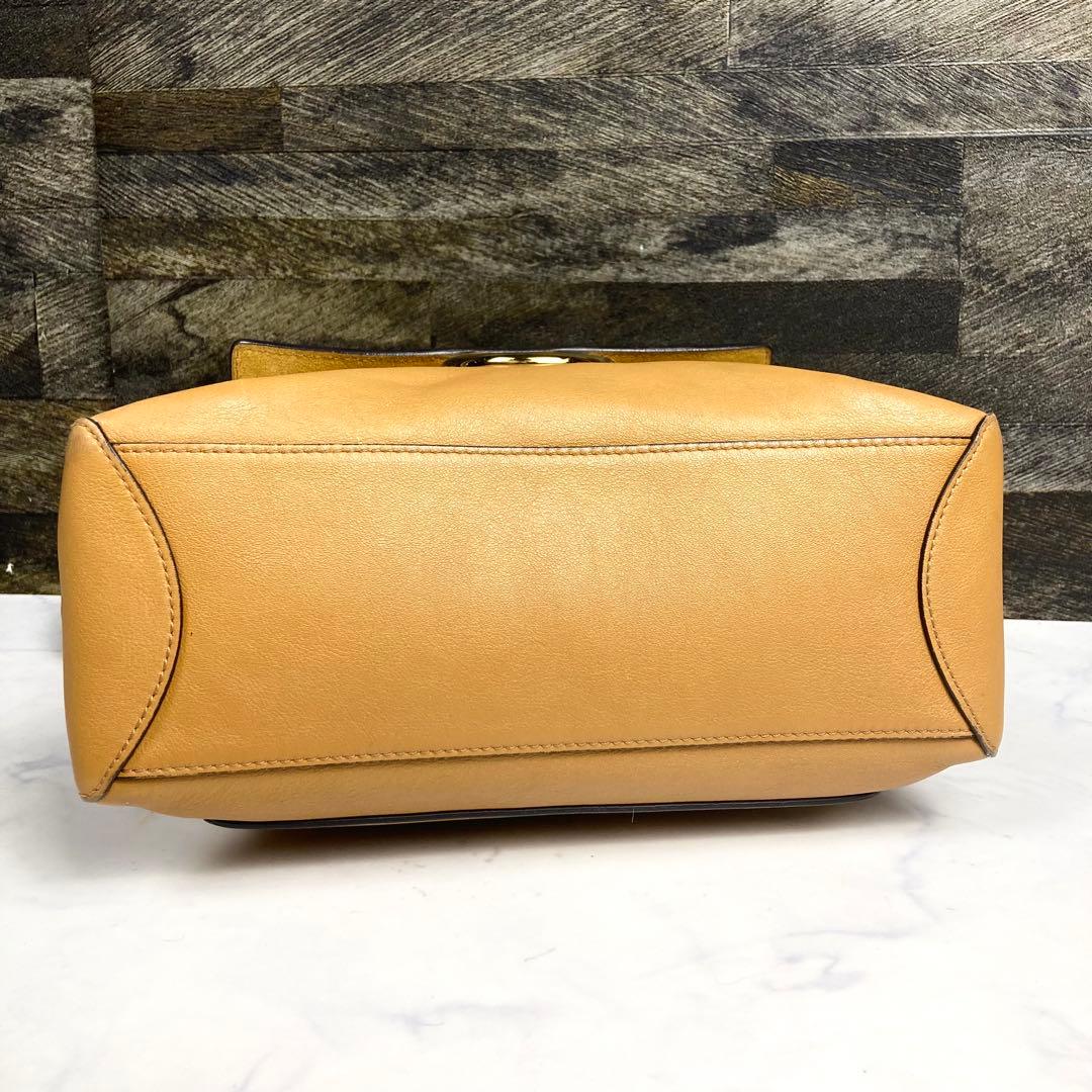 【美品】Chloe クロエ フェイデイ ハンドバック 2way レザー キャメル