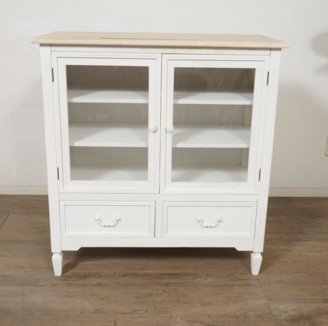 ブロカントシリーズ　アンティーク調　キャビネット　食器棚　シャビー