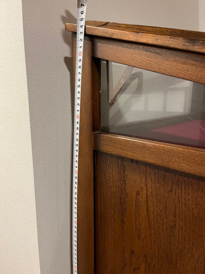 木製　ガラス蓋付き　キャビネット　ショーケース　宝飾品ケース
