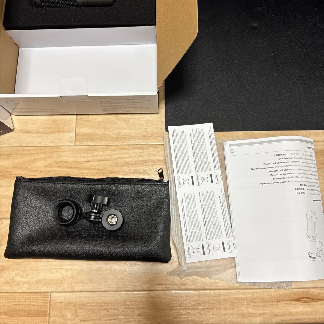 audio-technicaAT2020コンデンサーマイク ショックマウント付き