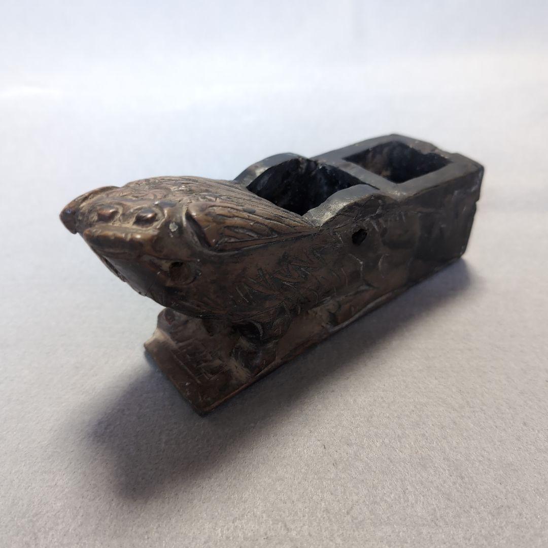 李朝 木製 獅子型 墨壺 木製墨壺 李朝木工 獅子型墨壺 李朝墨壺 李朝工芸